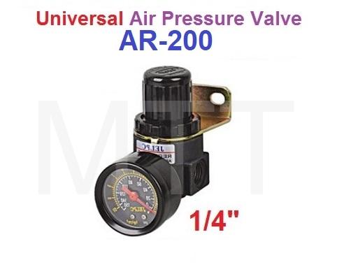 Air Pressure Valve W/Gauge-1/4″