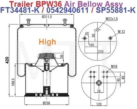 Air Bellow Assy-Trailer BPW36 - Image 6