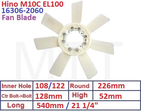Fan Blade-Hino M10C EL100 KT925