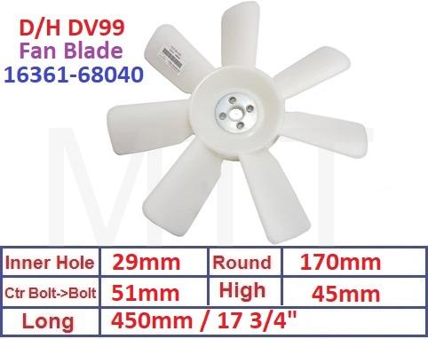 Fan Blade-Daihatsu DV99 / Toyota LH80