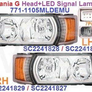 Scania G Series Head Lamp+LED Signal Lamp