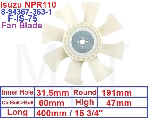 Fan Blade-Isuzu NKR NPR110