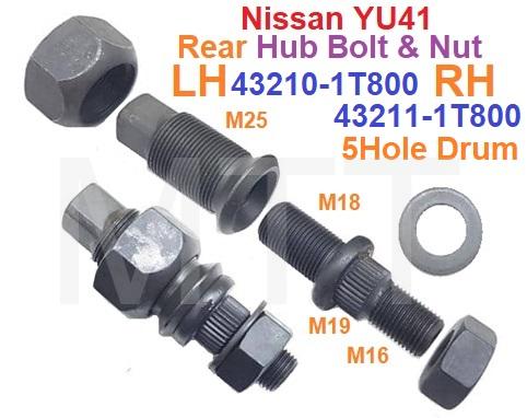 Hub Bolt & Nut-19mm-Rr-Nissan YU41 T5