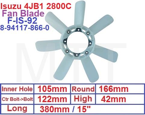 Fan Blade-Isuzu 4JB1 TFR 2800CC