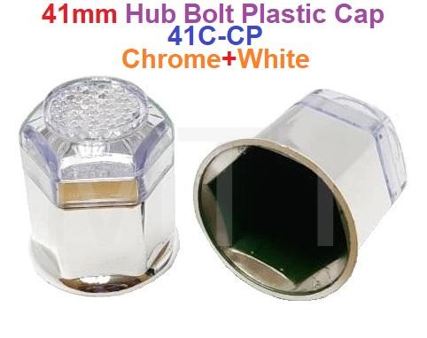 Lorry Hub Bolt Plastic Cap-41mm+Chrome - Image 3