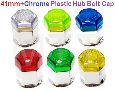 Lorry Hub Bolt Plastic Cap-41mm+Chrome