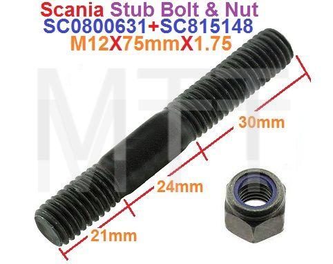 Stub Bolt & Nut-Scania