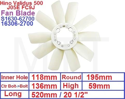 Fan Blade-Hino Validus 500 J05E FC9J