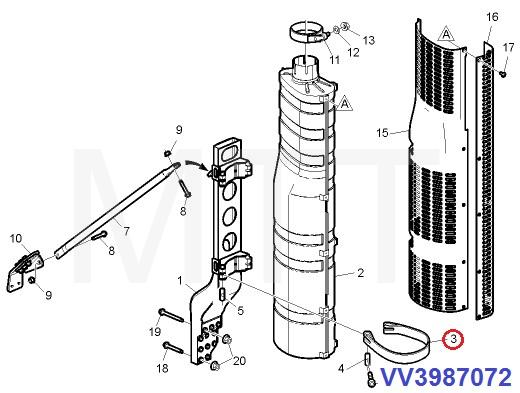 Exhuast Muffer Tank Clip-Volvo FM12 - Image 2