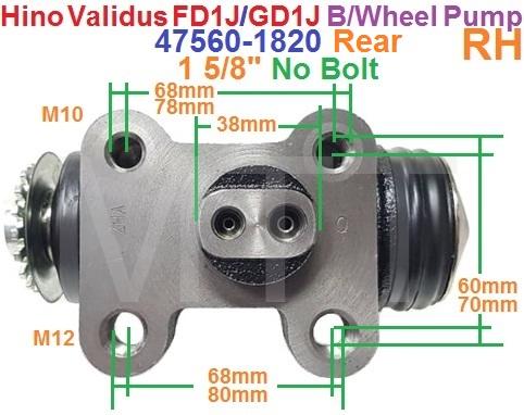 B/Wheel Cylinder-Hino Validus FD8J GD1J ( Rr-Rh ) - Image 2