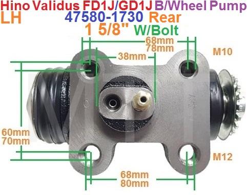 B/Wheel Cylinder-Hino Validus FD8J GD1J ( Rr-Lh ) - Image 2