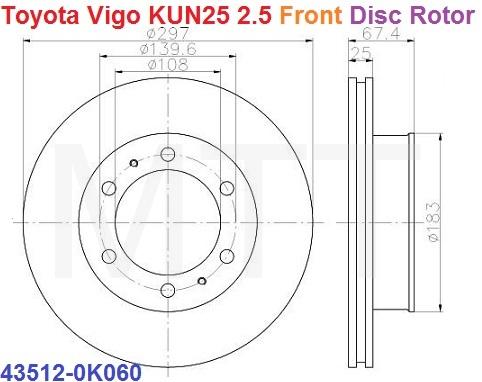 Front Disc Rotor-Toyota Vigo KUN25 2.5 - Image 3