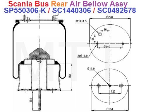 Air Bellow Assy-Scania Bus K124 ( Rr ) - Image 3