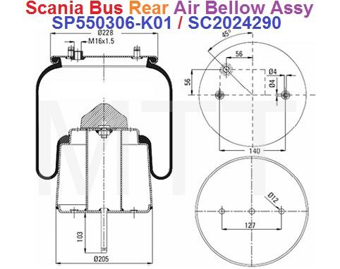 Air Bellow Assy-Scania Bus K124 ( Rr ) - Image 3