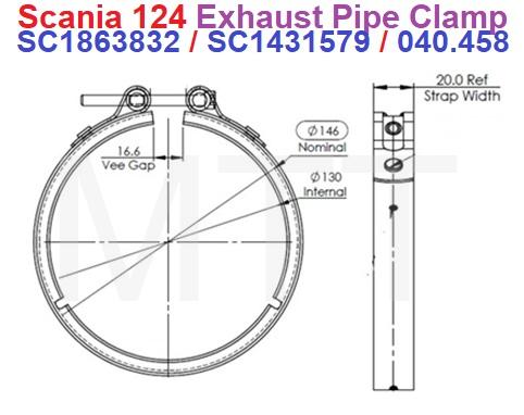 Exhaust Pipe Clamp/Clip-Scania P R - Image 2