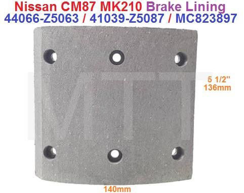 Brake Lining-Nissan CMF88 MK210 / Fuso FK ( Rr )