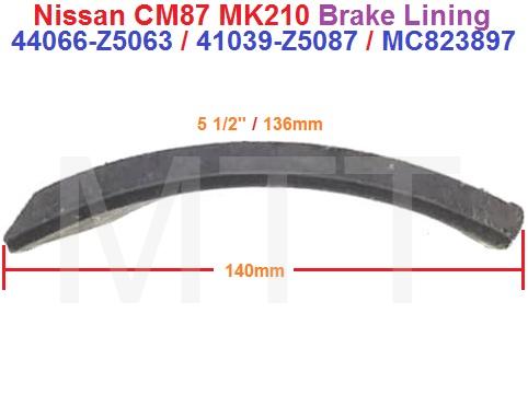 Brake Lining-Nissan CMF88 MK210 / Fuso FK ( Rr ) - Image 2