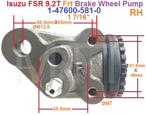 B/Wheel Cylinder-Isuzu FSR ( Frt-Rh ) - Image 2