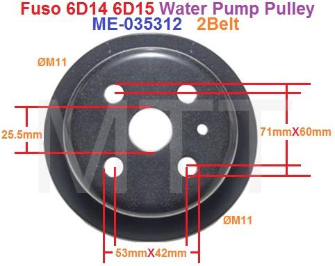 Water Pump Pulley-Fuso 6D14 6D15 - Image 3