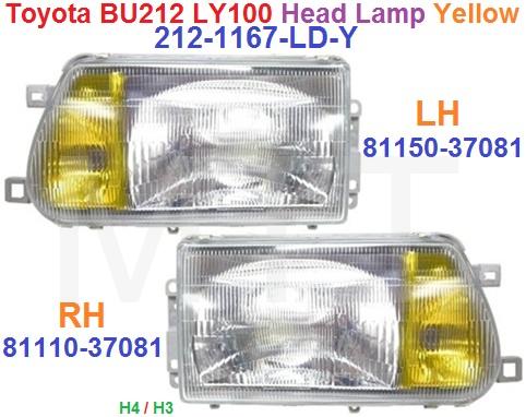 Toyota BU212 LY100 Head Lamp Assy (Yellow)