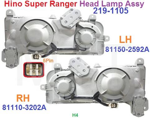Hino S/Ranger FN Head Lamp Assy ( New ) - Image 2