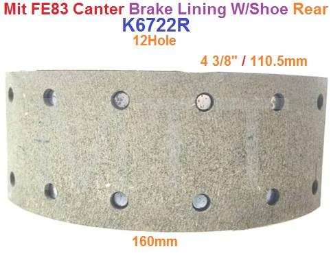 Brake Lining W/Shoe-Mitsubishi Canter FE83 ( Rr )