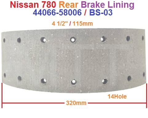 Brake Lining-Nissan 780 ( Rr )
