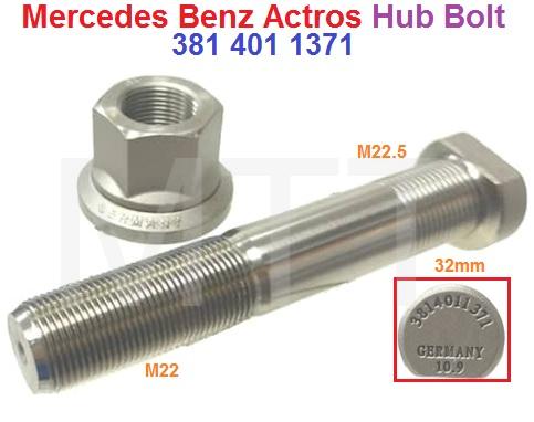 Hub Bolt & Nut-M/Benz Actros