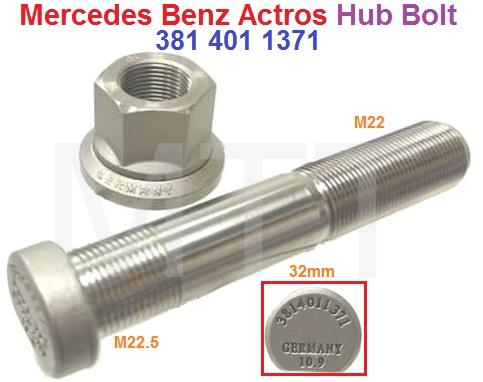 Hub Bolt & Nut-M/Benz Actros - Image 3