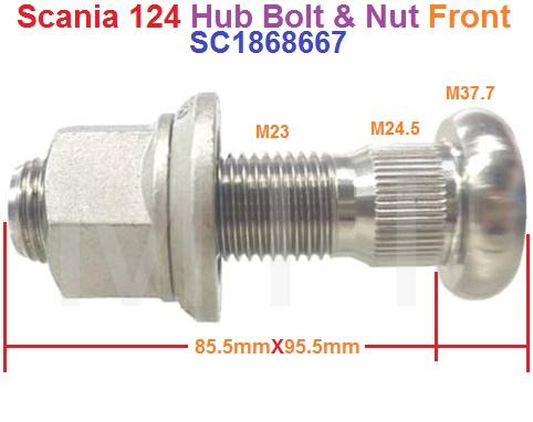 Hub Bolt & Nut-Scania 124 ( Frt ) - Image 2