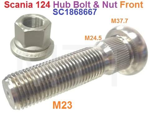 Hub Bolt & Nut-Scania 124 ( Frt )