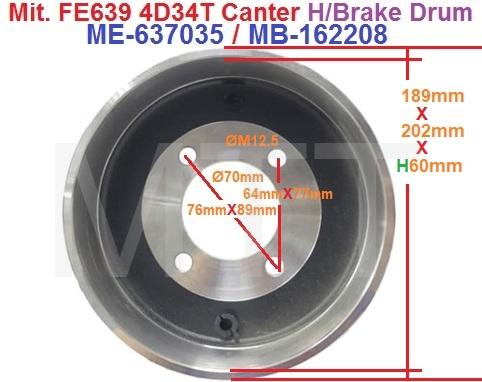 Handbrake Drum-Mitsubishi FE639 ( M12 ) - Image 2