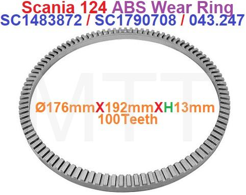 ABS Wear Ring-176X192X13X100T-Scania