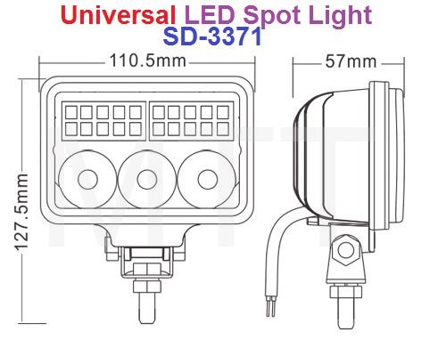 Spot Light ,(3Led Round)+20Led, 12-36V - Image 3