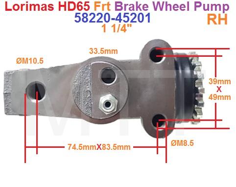 Break Wheel Pump-Front (RH) 1/4"-Hyundai HD65 /LORIMAS - Image 8
