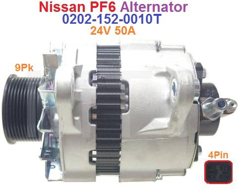 Alternator-24V 50A 4Pin-Nissan PF6