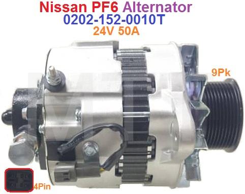 Alternator-24V 50A 4Pin-Nissan PF6 - Image 2