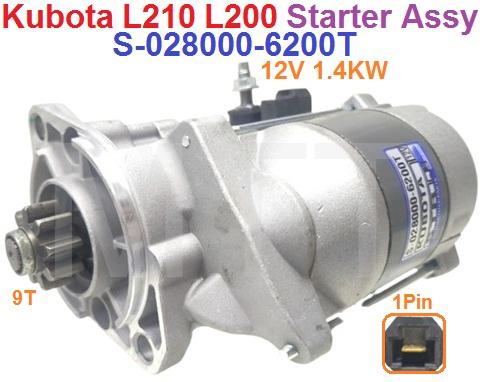 Starter Assy-12V 9T-Kubota L210 L200