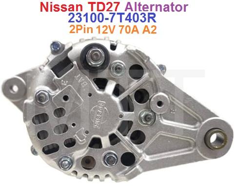 Alternator-12V 70A 2Pin-Nissan TD27 - Image 3