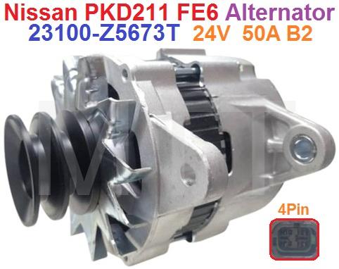 Alternator-24V 50A 4Pin-Nissan PKD211 FE6