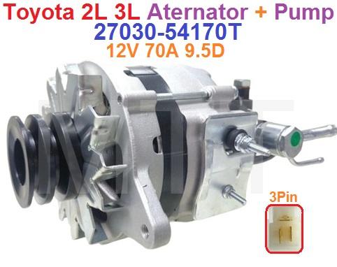 Alternator-12V 70A 3Pin-Toyota 2L 3L