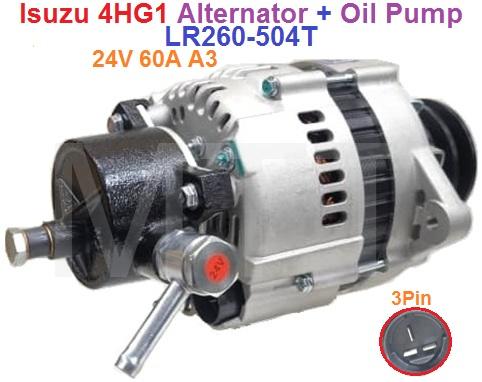 Alternator-24V 60A 3Pin-Isuzu 4HG1 (Oil Pump) - Image 3