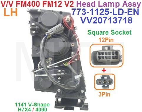 Head Lamp Assy-Volvo FM400 FM12 V2 (12Pin)+(3Pin) - Image 5