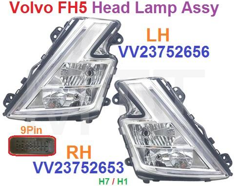 Head Lamp Assy-Volvo FH5 (9Pin)