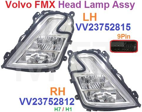 Led Head Lamp Assy-Volvo FMX ( 9Pin )