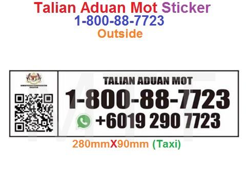 Talian Aduan Mot Sticker-Taxi ( Outside )
