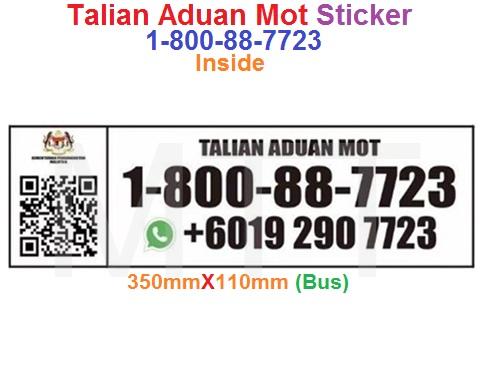 Talian Aduan Mot Sticker-Bus ( Inside )