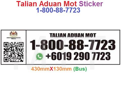 Talian Aduan Mot Sticker-Bus ( Outside )