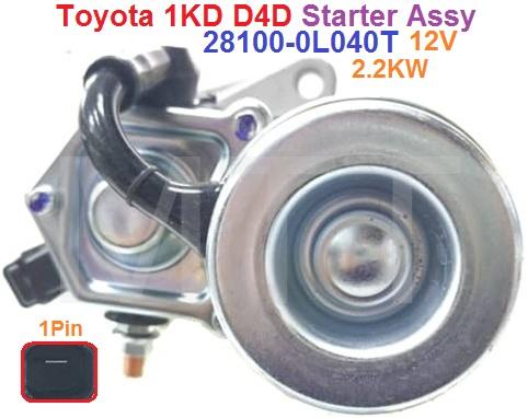Starter Assy-Toyota 1KD D4D ( 12v 2.2KW 1Pin ) - Image 3