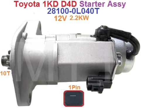 Starter Assy-Toyota 1KD D4D ( 12v 2.2KW 1Pin ) - Image 5